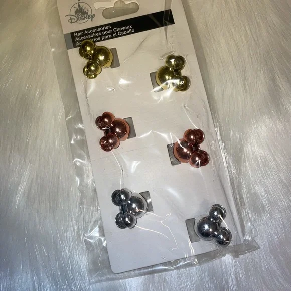 NWT Disney hair accessory clip women girl WDW 50th Anniversary pink gold silver - Picture 3 of 6